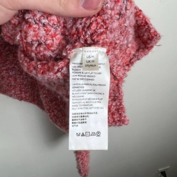Free People BFF Oversized Cowl Neck Pullover Sweater in Lotus Red Women's Medium - Picture 6 of 7